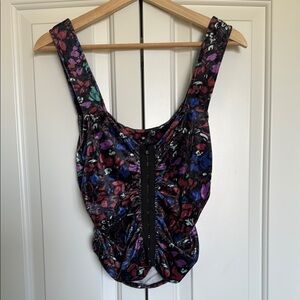 NWOT Free People Velvety Ruched Bustier Tank Top- S